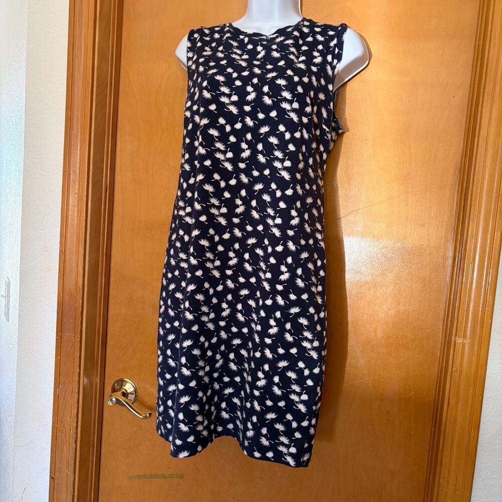 Old Navy Botanical Print Sleeveless Dress M Mod 60s Inspired Career Casual